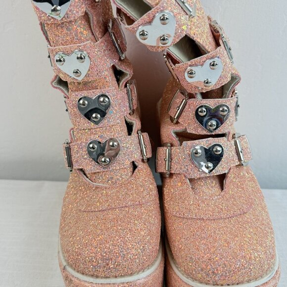 Pink Glitter Heeled Boots - Picture 7 of 12